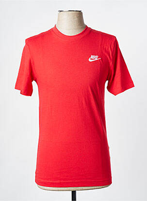 T-shirt coupe cintrée manches courtes rouge NIKE homme