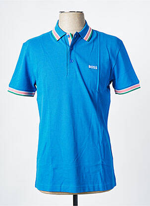 Polo coupe cintrée manches courtes bleu HUGO BOSS homme