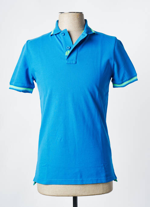 Polo coupe cintrée manches courtes bleu SUNDEK homme