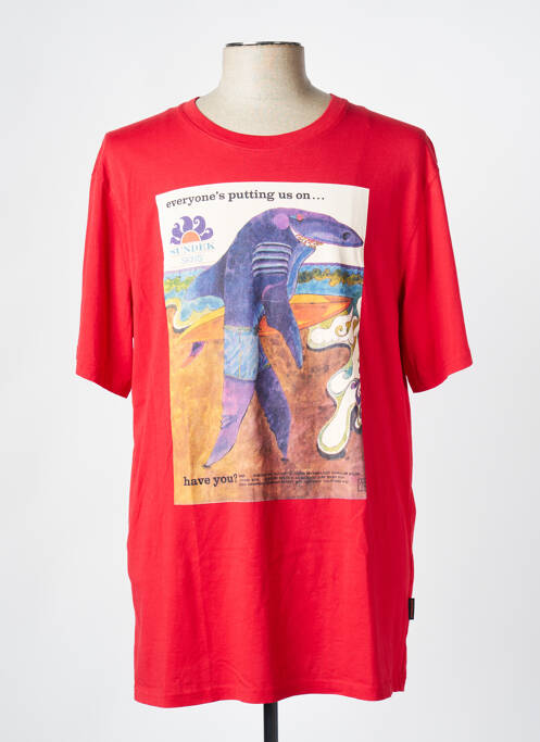 T-shirt rouge SUNDEK pour homme
