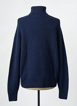 Pull col roulé maille tricot manches longues bleu HUGO BOSS homme