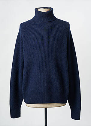 Pull col roulé bleu HUGO BOSS pour homme