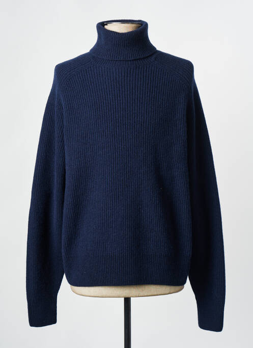 Pull col roulé bleu HUGO BOSS pour homme