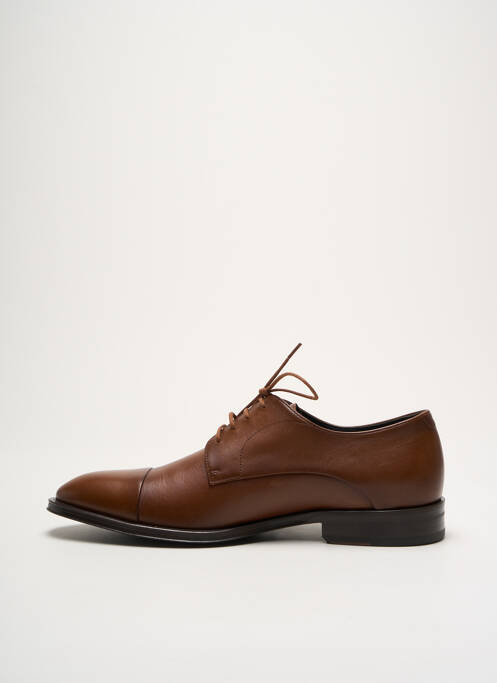 Derbies tissage satiné talon bas marron HUGO BOSS homme
