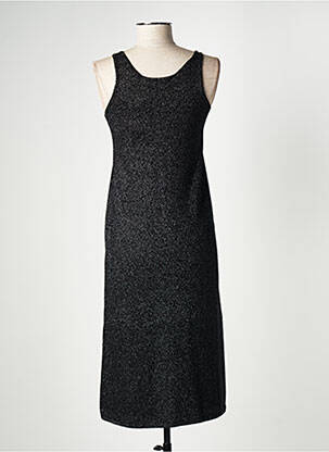 Robe mi-longue sans manche sans manche noir CARTA LIBERA femme