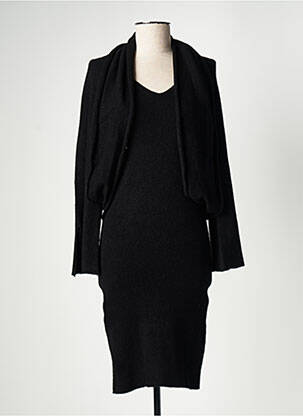 Robe pull stretch manches longues noir CARTA LIBERA femme