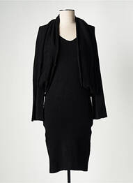Robe pull stretch manches longues noir CARTA LIBERA femme
