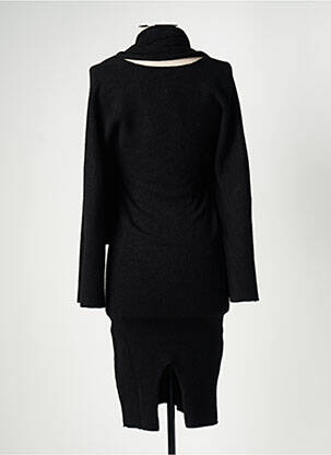 Robe pull stretch manches longues noir CARTA LIBERA femme