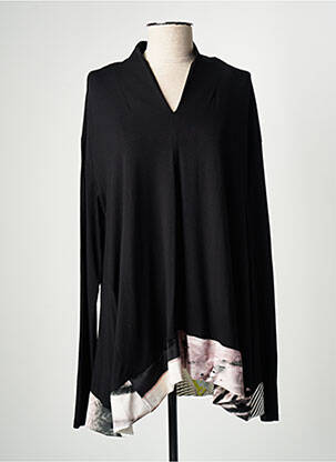 Tunique manches longues col v noir OZAI N KU femme