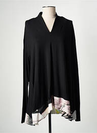 Tunique manches longues col v noir OZAI N KU femme