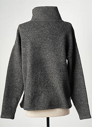 Pull col roulé tissage chiné manches longues gris NUZINA femme