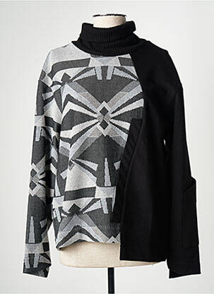 Pull col roulé coupe cintrée manches longues noir LOTUS EATERS femme