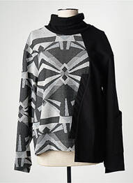 Pull col roulé coupe cintrée manches longues noir LOTUS EATERS femme