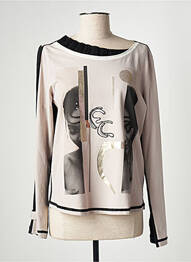 T-shirt manches longues manches longues beige ELISA CAVALETTI femme