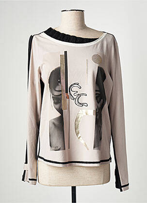 T-shirt manches longues manches longues beige ELISA CAVALETTI femme