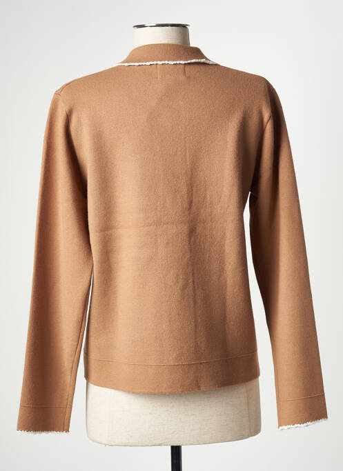 Gilet manches longues marron LEO & UGO pour femme