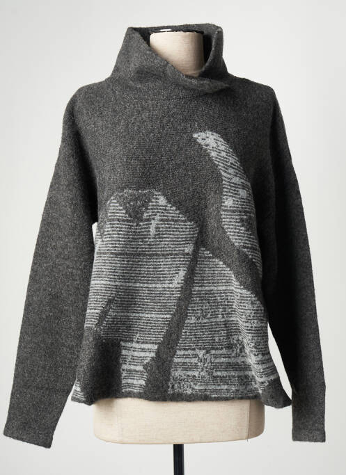 Pull col roulé gris NUZINA pour femme