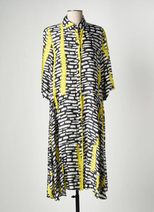 Robe mi-longue jaune OZAI N KU pour femme