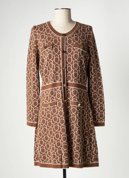 Robe mi-longue marron LEO & UGO pour femme