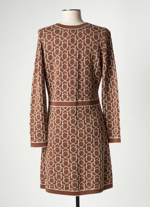 Robe mi-longue marron LEO & UGO pour femme