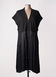 Robe mi-longue coupe fluide manches courtes noir KOKOMARINA femme