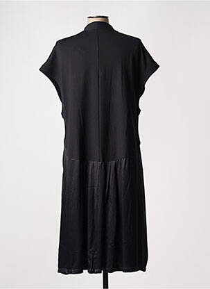Robe mi-longue coupe fluide manches courtes noir KOKOMARINA femme