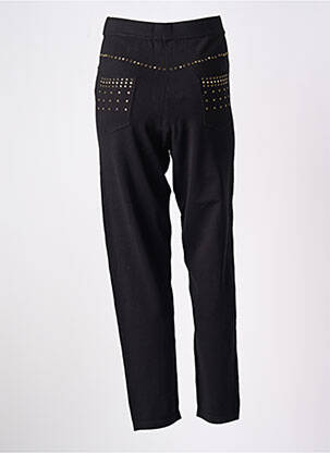 Pantalon slim taille élastique noir LEO & UGO femme