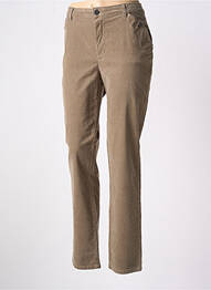 Pantalon droit fermeture zippée sous rabat boutonné beige EVA KAYAN femme
