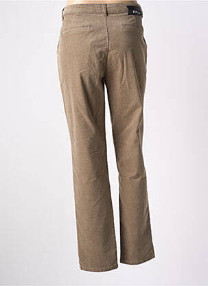 Pantalon droit fermeture zippée sous rabat boutonné beige EVA KAYAN femme