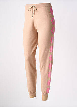 Pantalon droit taille élastique beige LEO & UGO femme