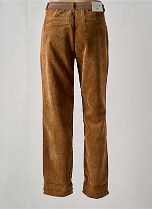 Pantalon chino fermeture zippée sous rabat boutonné marron PARA MI femme