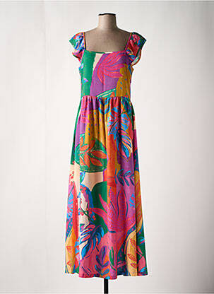 Robe longue imprimé fantaisie fines bretelles rose ALDO MARTIN'S femme