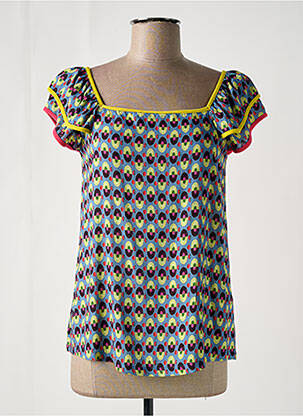 Top col carré manches courtes bleu ALDO MARTIN'S femme