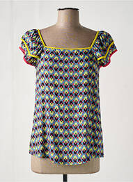 Top col carré manches courtes bleu ALDO MARTIN'S femme