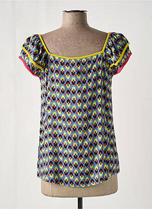Top col carré manches courtes bleu ALDO MARTIN'S femme