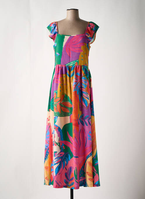Robe longue imprimé fantaisie fines bretelles rose ALDO MARTIN'S femme