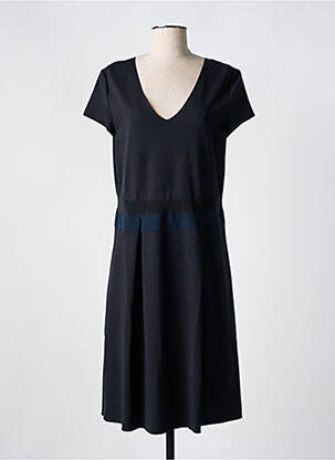 Robe mi-longue fermeture zippée au dos manches courtes noir EMPORIO ARMANI femme