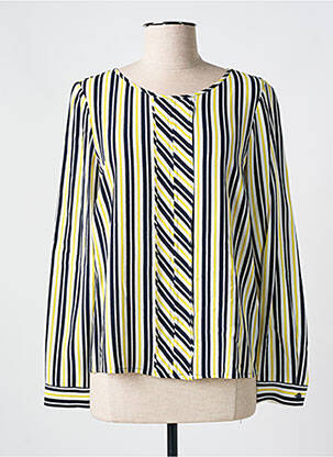 Blouse poignets boutonnés avec fente manches longues jaune LIU  JO femme