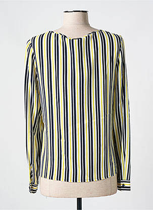 Blouse poignets boutonnés avec fente manches longues jaune LIU  JO femme