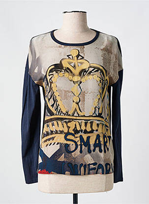 T-shirt manches longues manches longues bleu LUISA CERANO femme