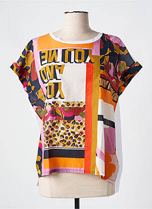 T-shirt imprimé fantaisie manches courtes orange LUISA CERANO femme