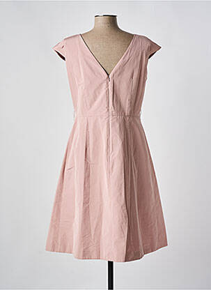 Robe mi-longue fermeture zippée au dos manches courtes rose MAX MARA femme