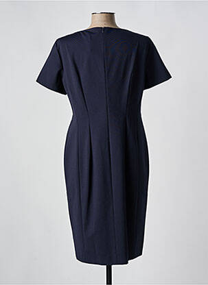 Robe mi-longue fermeture zippée au dos manches courtes bleu LUISA CERANO femme
