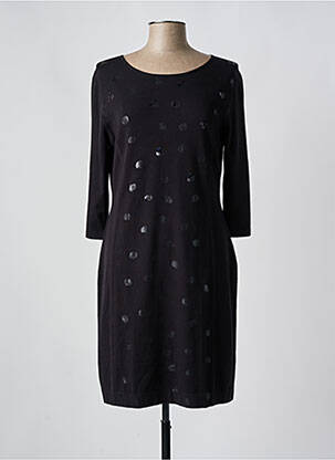 Robe mi-longue manches longues manches longues noir LUISA CERANO femme