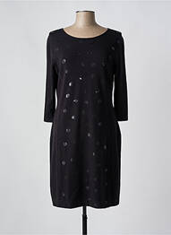 Robe mi-longue manches longues manches longues noir LUISA CERANO femme