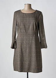 Robe courte fermeture zippée au dos manches longues marron LIU  JO femme