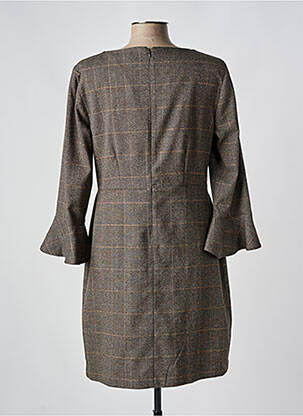 Robe courte fermeture zippée au dos manches longues marron LIU  JO femme