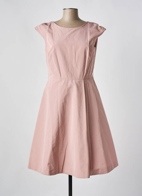 Robe mi-longue fermeture zippée au dos manches courtes rose MAX MARA femme