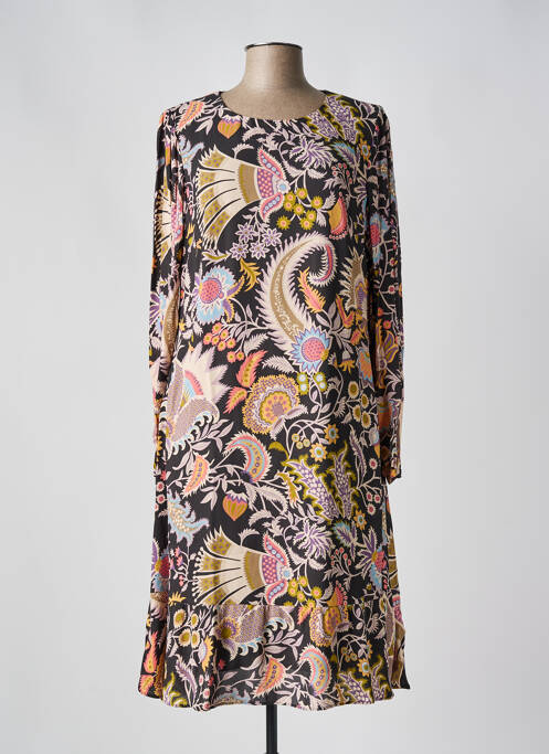 Robe mi-longue noir LUISA CERANO pour femme