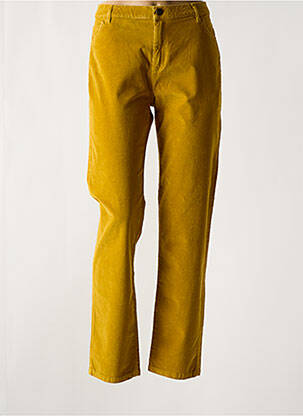 Pantalon droit stretch jaune NICE THINGS femme